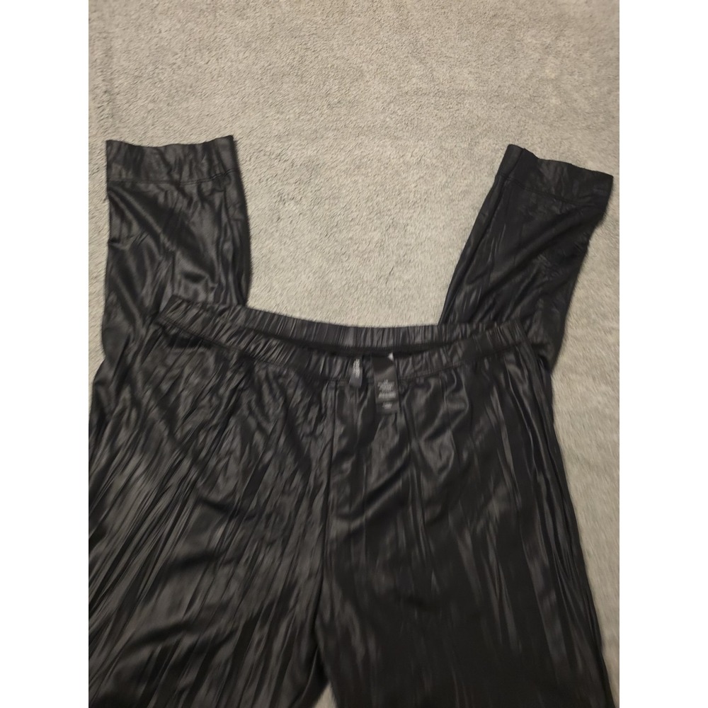 Bisou Bisou Faux Leather Stretch Pants Ankle Zipper Womens Size Large